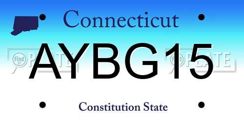 AYBG15 Connecticut License Plate