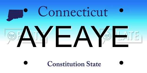 AYEAYE Connecticut License Plate