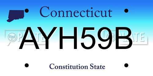 AYH59B Connecticut License Plate