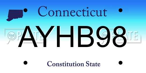 AYHB98 Connecticut License Plate
