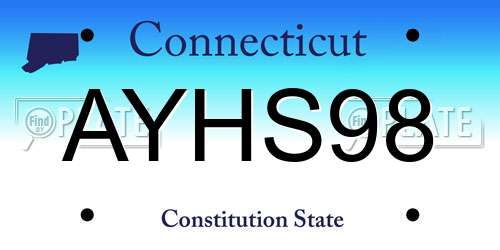 AYHS98 Connecticut License Plate