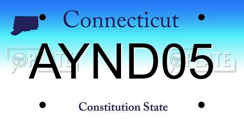 AYND05 Connecticut License Plate