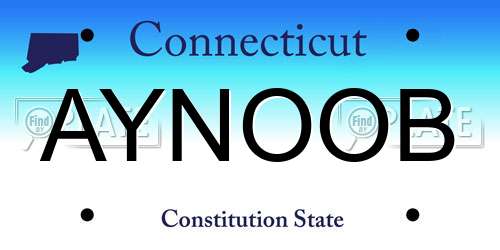 AYNOOB Connecticut License Plate