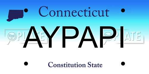 AYPAPI Connecticut License Plate