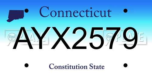 AYX2579 Connecticut License Plate