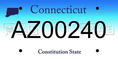 AZ00240 Connecticut License Plate