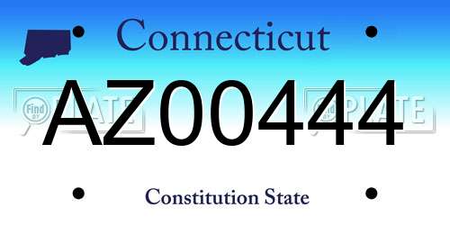 AZ00444 Connecticut License Plate