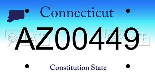 AZ00449 Connecticut License Plate