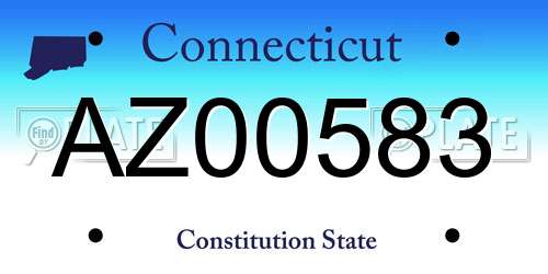 AZ00583 Connecticut License Plate