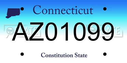 AZ01099 Connecticut License Plate