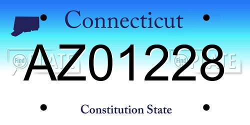 AZ01228 Connecticut License Plate