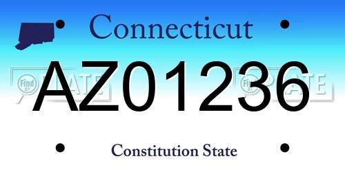 AZ01236 Connecticut License Plate