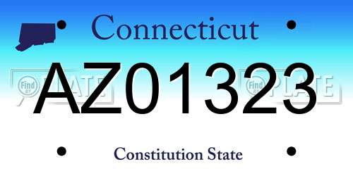AZ01323 Connecticut License Plate