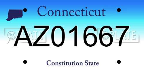 AZ01667 Connecticut License Plate