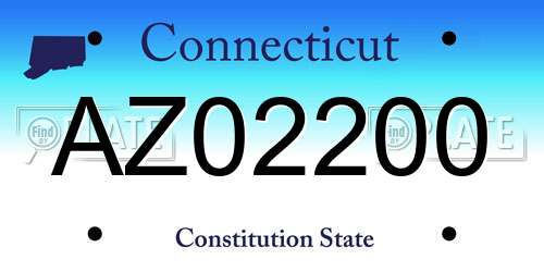 AZ02200 Connecticut License Plate