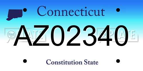 AZ02340 Connecticut License Plate
