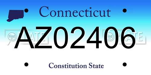 AZ02406 Connecticut License Plate