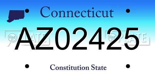 AZ02425 Connecticut License Plate