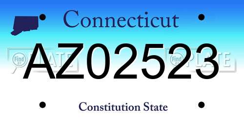 AZ02523 Connecticut License Plate