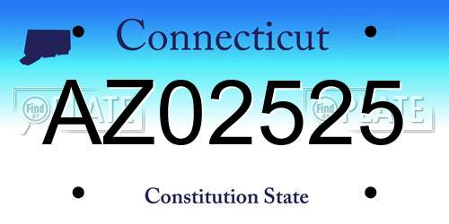 AZ02525 Connecticut License Plate