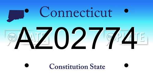 AZ02774 Connecticut License Plate