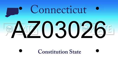 AZ03026 Connecticut License Plate