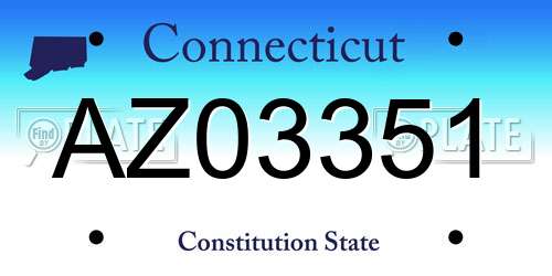 AZ03351 Connecticut License Plate