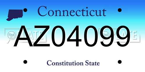 AZ04099 Connecticut License Plate