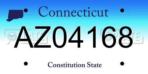 AZ04168 Connecticut License Plate