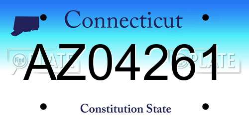 AZ04261 Connecticut License Plate