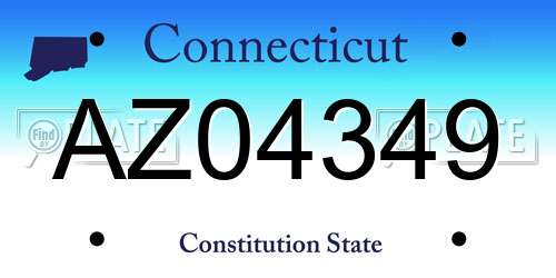 AZ04349 Connecticut License Plate