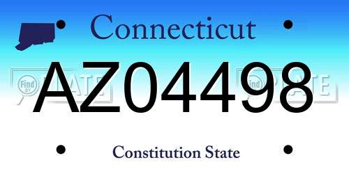 AZ04498 Connecticut License Plate