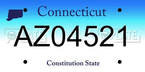 AZ04521 Connecticut License Plate