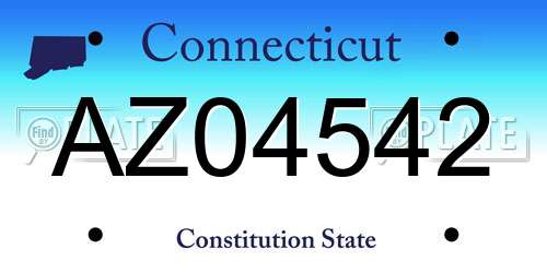 AZ04542 Connecticut License Plate