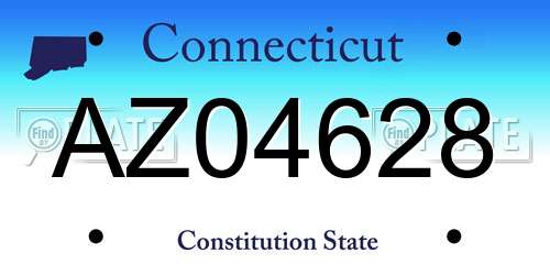 AZ04628 Connecticut License Plate