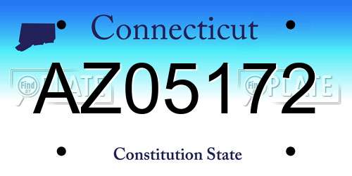 AZ05172 Connecticut License Plate