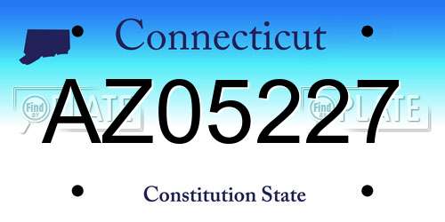 AZ05227 Connecticut License Plate