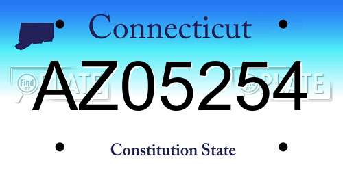 AZ05254 Connecticut License Plate