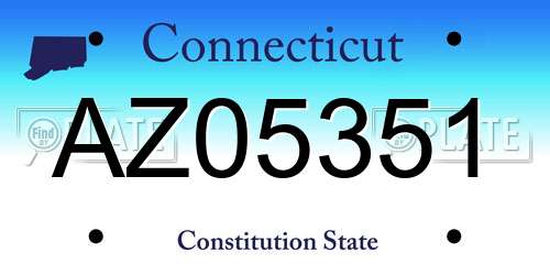 AZ05351 Connecticut License Plate
