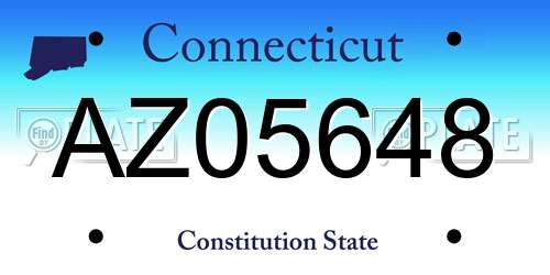 AZ05648 Connecticut License Plate