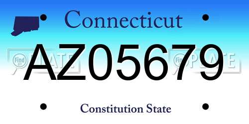 AZ05679 Connecticut License Plate
