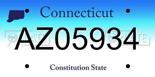 AZ05934 Connecticut License Plate