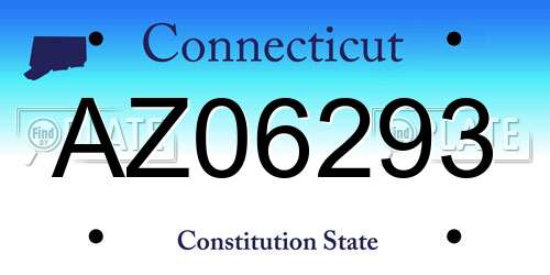 AZ06293 Connecticut License Plate