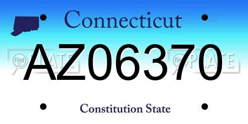 AZ06370 Connecticut License Plate