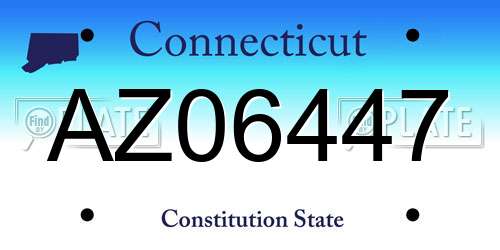 AZ06447 Connecticut License Plate