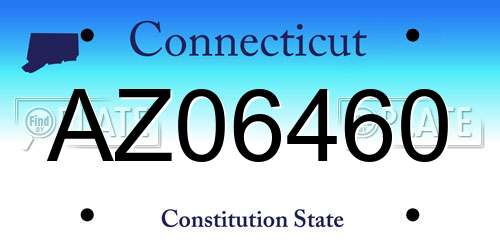 AZ06460 Connecticut License Plate