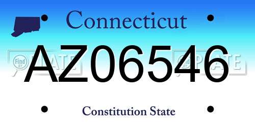 AZ06546 Connecticut License Plate