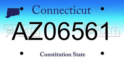 AZ06561 Connecticut License Plate