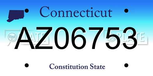 AZ06753 Connecticut License Plate