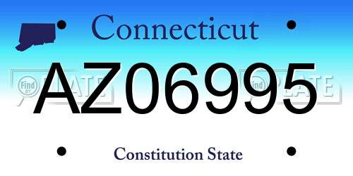 AZ06995 Connecticut License Plate